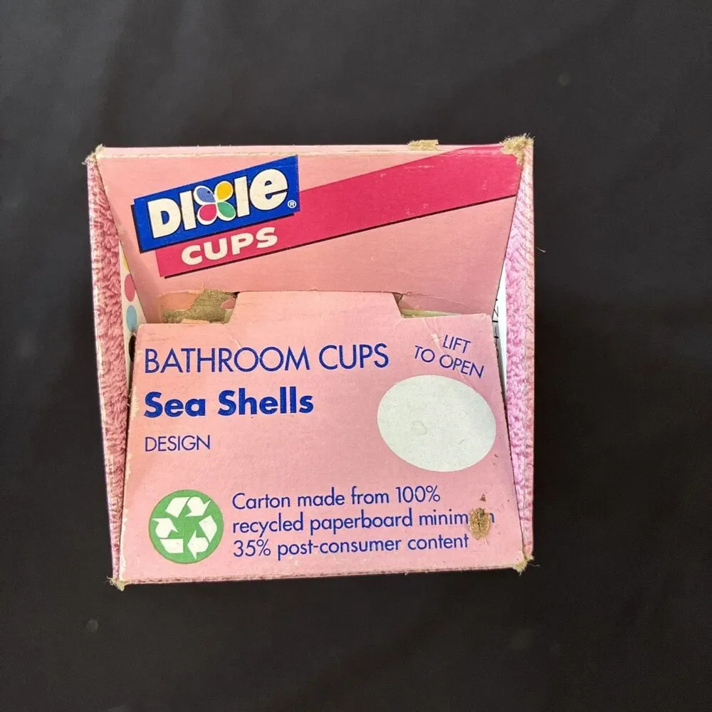 Dixie Cups Sea Shells Bathroom Size 3 oz 92 Count Open Box Unused Vintage 90s